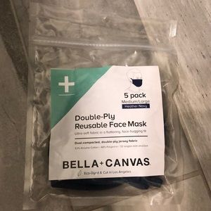 Double ply reusable face masks (5 pack) medium/large